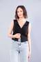 10836 sleeveless o-neck blouse with zipper accessory - 2