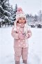 Powder Pink Girl's Hat, Scarf, Glove Set for 1-4 Years Old with Rabbit Figure
