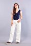 6661 (n-2166) muslin coconut buttoned v-neck vest - 4