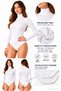 Women's Viscose Full Turtleneck Bodysuit with Snap Fasteners - White - 7