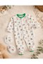 Newborn Baby Boy Safari Animal Patterned 8 Piece Hospital Discharge Set Green Gray - 3