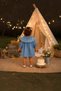 Baby Girl Floral Embroidered Wide Collar Denim Dress - 2