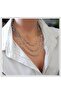 Silver Color Pod Chain 3 Rows Women's Necklace - 3