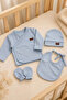 Ribbed Textured 7-Piece Baby Hospital Discharge Set with Blanket, Bodysuit, Hat and Gloves - 3