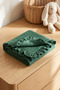 Emerald Green Color 4 Layer Muslin Ruffle Baby Blanket (100X100) - 4