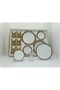 18 Piece Herenica Gold Tea and Cake Set 6 Tea Cups 6 Tea Plates 6 Cake Plates - 4
