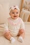 Baby Girl Lace Collar Ribbed Rampir Long Sleeve Hair Band Newborn Baby Romper - 3
