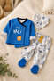 Baby Boy 8 Piece Blue Lion Patterned Safari Model Newborn Hospital Discharge Set - 3