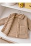 Unisex Children's Unlined Plush Jacket with Buttoned Pockets, Soft Textured Seasonal Coat - 2