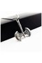 Silver Color Ball Chain Men's Double Sided Axe Necklace - 3