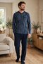 Çift Kaplan 8200 Long Sleeve Men's Pajama Set with Patches