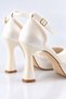 Women's Platform Heeled Bridal Shoes Stylish Bridal Wedding Lace-Up Wedding Shoes 12 cm Heel Height New Season - 6