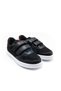 Burber Black Kids Children Unisex Sneaker Leather-Look Casual Sports Shoes Lace-Up Velcro Kp-6001