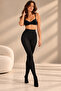 40 Den Opaque Matte Cotton Black Non-Slip Women's Pantyhose - 4