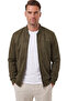 Men's Khaki Slim Fit Stretch Fabric Zippered Suede Jacket – Transitional Slim Premium Coat 2504334 - 3