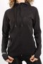 Black Color Women's Tracksuit Top with Diving Fabric and Zipper - 3