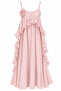 Pleated Floral Motif Chiffon Dress
