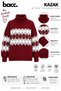 Women's Burgundy High-Neck Patterned Knit Sweater - 2
