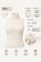 Women's Beige Sleeveless High-Neck Knitwear Blouse - 3