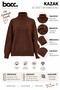 Women's Bitter Brown High-Neck Soft Textured Knit Sweater - 3