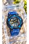 50mm Pool Sea Use,With Light,With Calendar,With Stopwatch Navy Blue Silicone Digital Sport Men Wrist Watch - 3