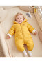 Girls Boys Baby Rabbit Eared Winter Thick Cute Lining Puffer Jumpsuit Coat - 2