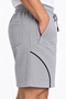 Men's Black Smoked Gray Navy Blue Color Front Pleated Shorts with Front Pockets and Back Pockets with Zippers - 4
