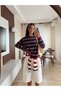 Multicolored Striped Crew Neck Slim Knit Sweater - 7063 - 4