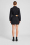 Long Sleeve Buttoned Black Denim Mini Dress - 6