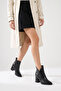 Women's Black Pointed Toe 9 cm Heeled Boots - 2
