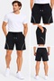 Men's Black Smoked Gray Navy Blue Color Front Pleated Shorts with Front Pockets and Back Pockets with Zippers
