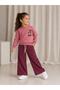 Pink Floral Printed 2 Threaded Girls' Tracksuit Set 3 Years-10 Years