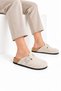 Bena Felt Women's Comfortable Cork Sole Daily Sabo Stone - Ecru Boston Slippers - 5