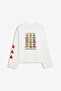 Eazy Unisex Oversize Long Sleeve T-Shirt 100% Cotton Ecru Western Dept. Cowboy Boots Printed Boxy Fit T-Shirt - 4