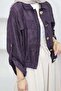 Purple Gold Buttoned Three-Quarter Sleeve Thin Jacket Per5132 - 4
