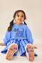 Girl's Cat Printed Sweatshirt Striped Wide-Leg Pants Set - 3
