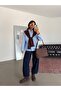 Striped Shirt with Shoulder Accessories - Blue - 3