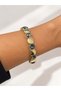 Smoked Zircon Stone Gold Detailed Elastic Bracelet - 2
