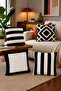 Black Frames Patterned 4-Piece Throw Pillow Cover Set - 2