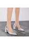 Via Silver Satin Women's Heeled Shoes