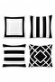 Black Frames Patterned 4-Piece Throw Pillow Cover Set - 3