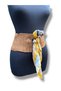 Women's Tan Scarf Detailed Nubuck Leather Belt - Solenne Design Corset Belt - Standard Size - 4