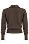 Coffee Melange Polo Collar Buttoned Knitwear - 261121 - 2