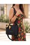 Women's Black Scarf Detailed Medium Size Hand and Shoulder Bag-Bd6086Bd - 5