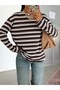 Striped supreme basic sweat - brown - 3
