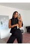 Ornamental Buttoned Zippered Vest - Black - 5