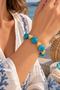 Bohemian Blue Round Beaded Stone-Look Bracelet - 2