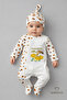 Mother's Honey Written Newborn Baby Romper Hat Set Bee Patterned 100% Cotton Snap Fastener Baby Romper - 3