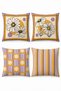 Yellow Daisies Patterned 4-Piece Throw Pillow Cover Set - 3