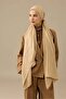 Dama Pattern Camel Naia Cotton Shawl 70X200